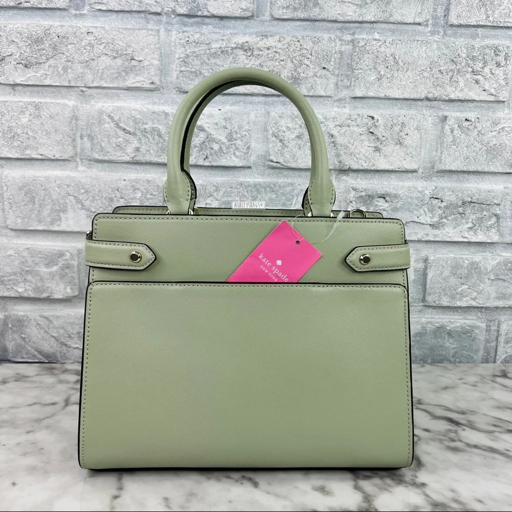 Kate Spade Staci Sage Bundle Green Medium Satchel Crossbody - Picture 3 of 10
